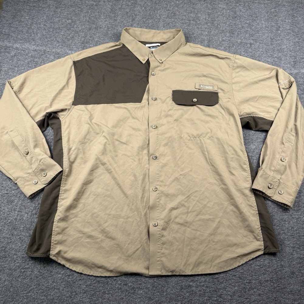 Columbia PHG Blood'N Guts Long Sleeve Shooting Shirt XXL Vented Omi-Shade Brown
